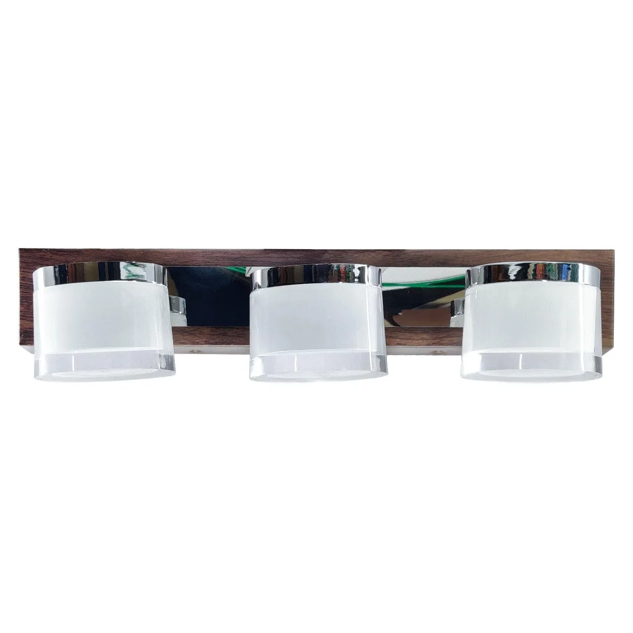 ANKUR FABIAN GLASS AND NATURAL WOOD BATHROOM VANITY MIRROR LIGHT