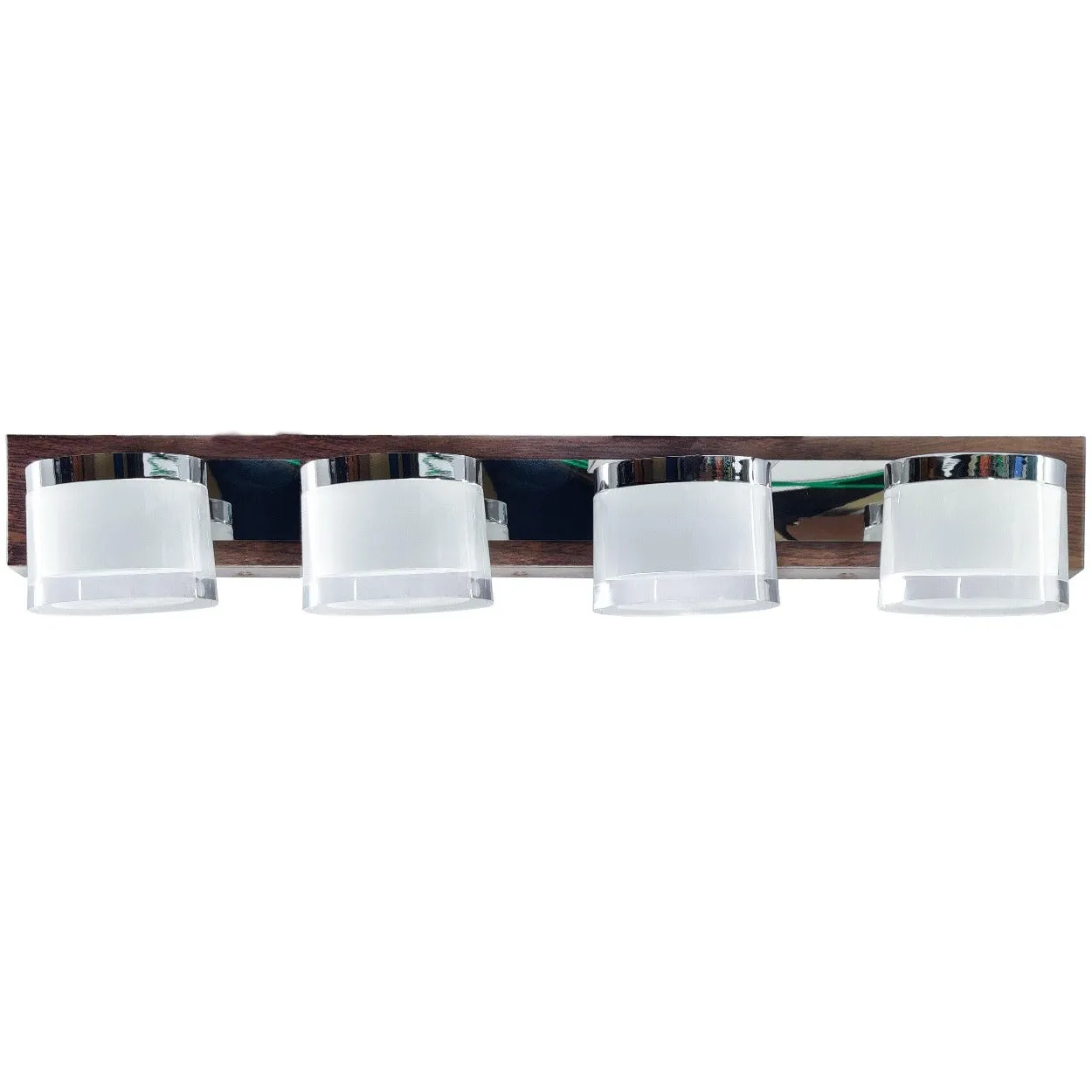 ANKUR FABIAN GLASS AND NATURAL WOOD BATHROOM VANITY MIRROR LIGHT