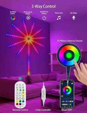 App Smart Control LED RGB Fireworks Light Smart Sensor Light