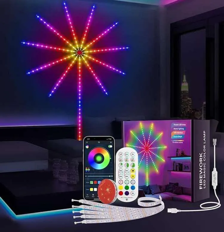 App Smart Control LED RGB Fireworks Light Smart Sensor Light