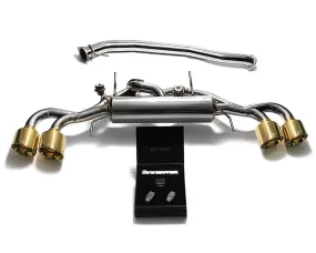 ARMYTRIX Stainless Steel Valvetronic Catback Exhaust 90mm System Quad Gold Tips Nissan GT-R R35 2009-2021