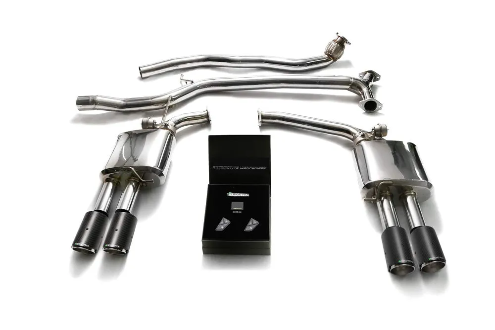 ARMYTRIX Stainless Steel Valvetronic Catback Exhaust System Quad Carbon Tips Audi A4 | A5 B8 202008-202120