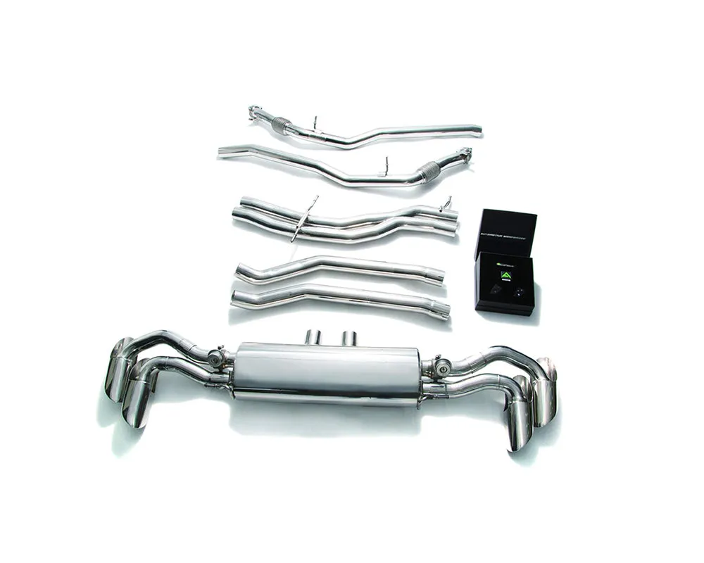 ARMYTRIX Stainless Steel Valvetronic Exhaust System w/Quad Chrome Silver Tips Lamborghini Urus 4.0L V8 2018 