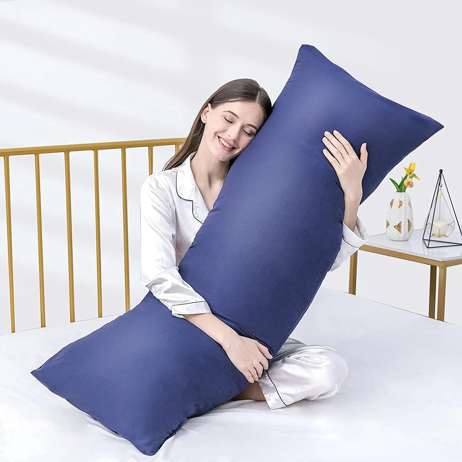 ATOOTFUSION Polyester Luxury Ultra Soft Full Body Pillow Insert for Sleeping (Navy Blue, 20"x54")