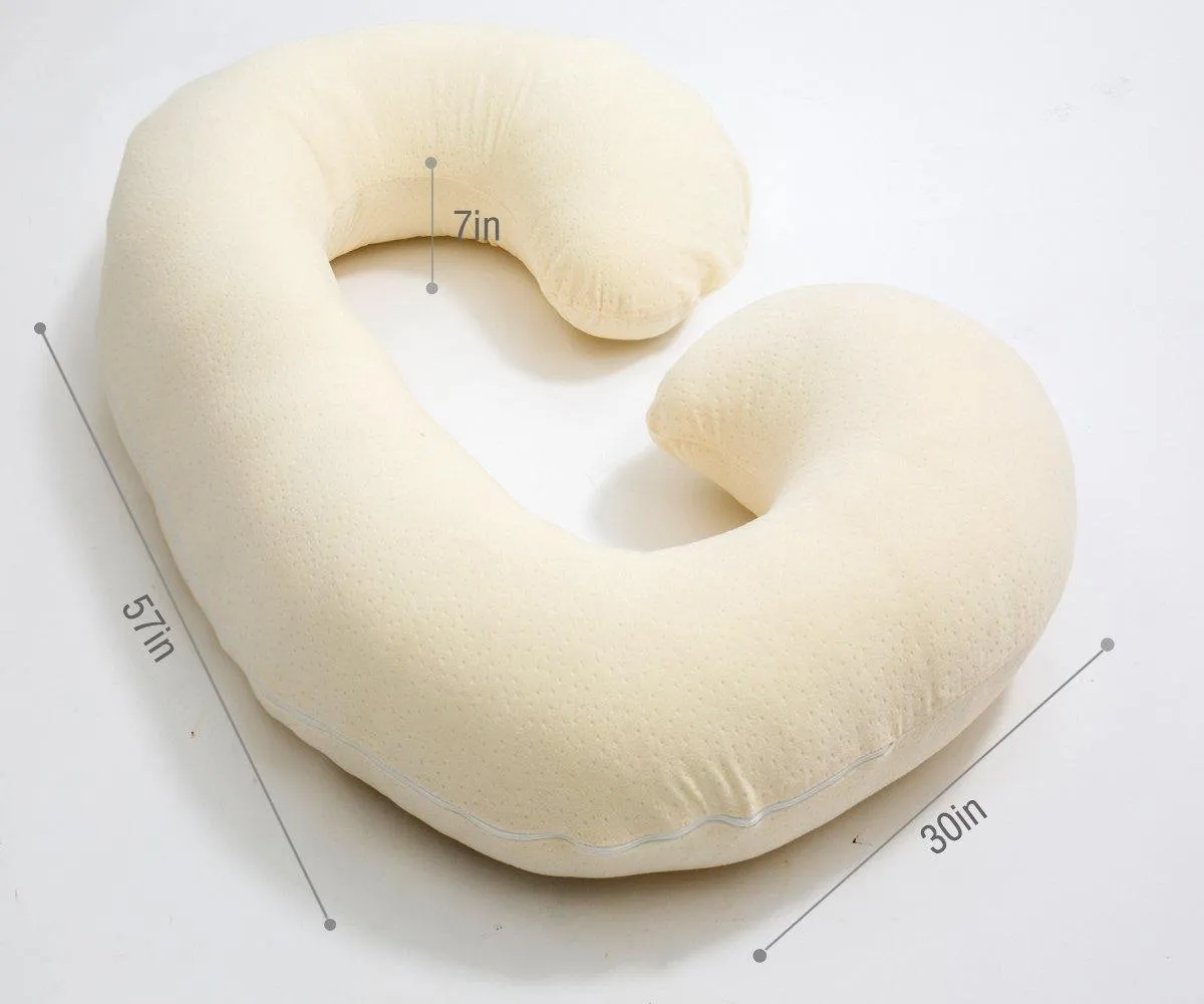 AWESLING C Shaped Full Body Pregnancy Pillow with Velour Cover (Yellow)