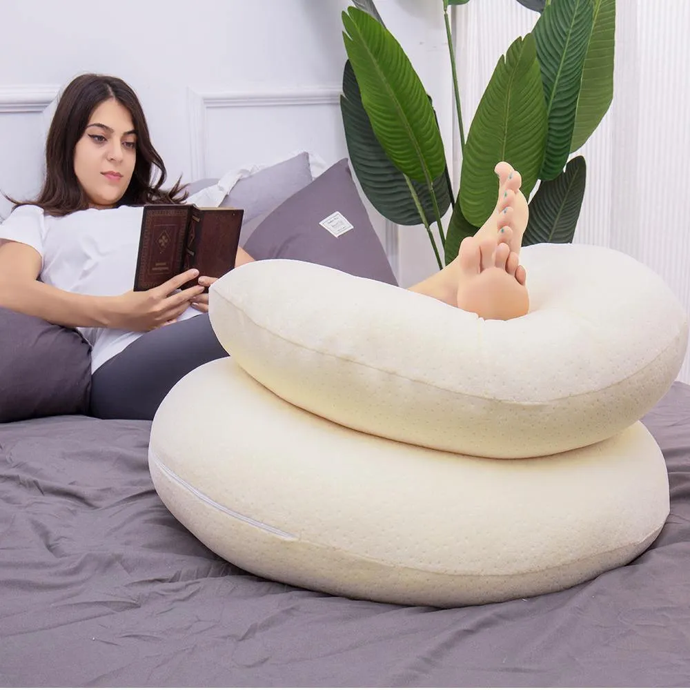 AWESLING C Shaped Full Body Pregnancy Pillow with Velour Cover (Yellow)