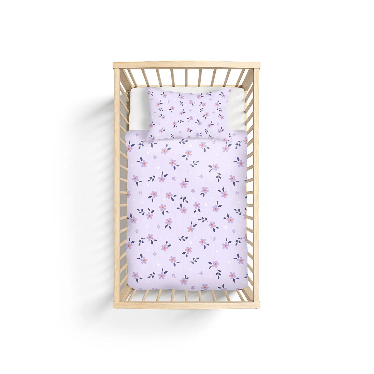 BABY DUVET COVER SET - Lilac Flowers