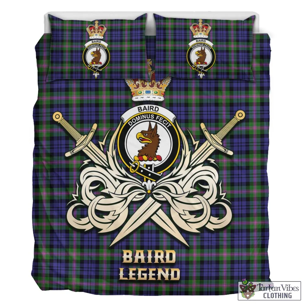 Baird Modern Tartan Bedding Set with Clan Crest and the Golden Sword of Courageous Legacy