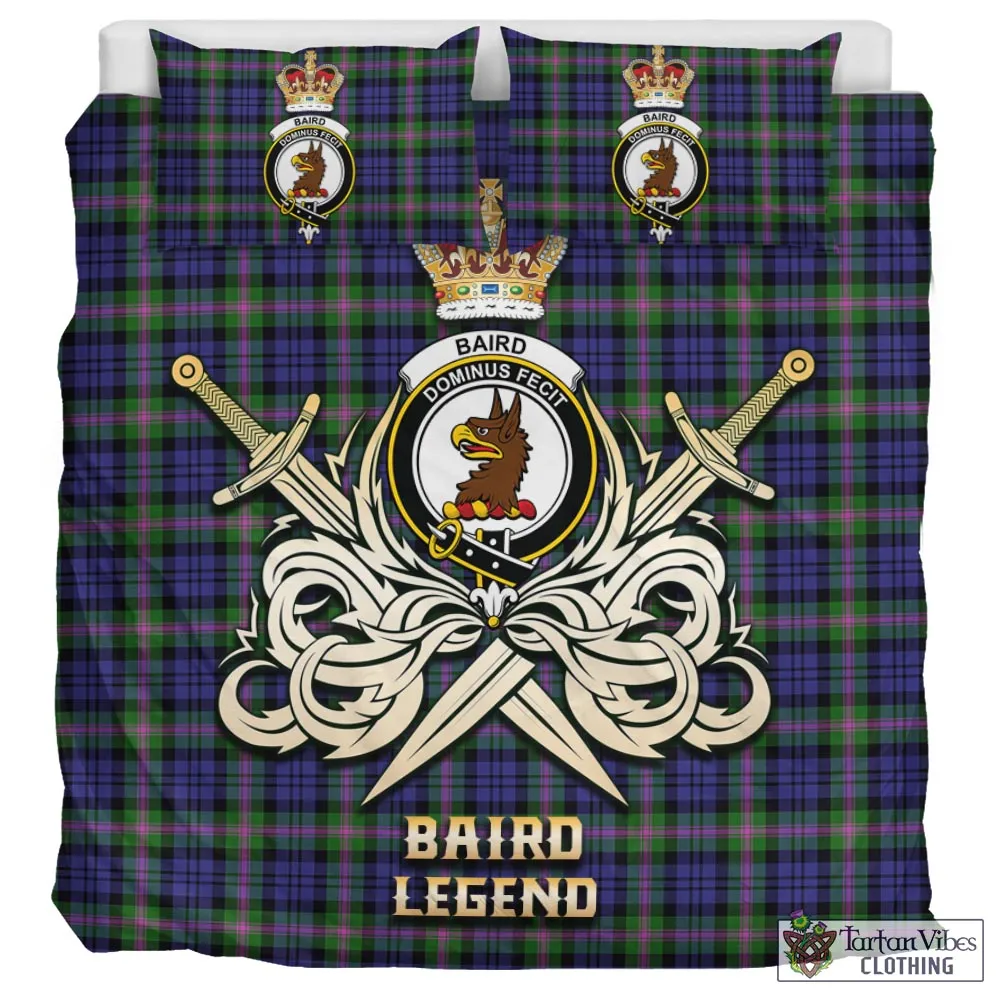 Baird Modern Tartan Bedding Set with Clan Crest and the Golden Sword of Courageous Legacy