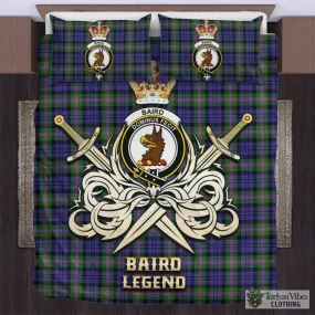 Baird Modern Tartan Bedding Set with Clan Crest and the Golden Sword of Courageous Legacy