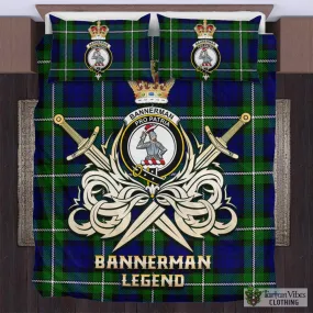 Bannerman Tartan Bedding Set with Clan Crest and the Golden Sword of Courageous Legacy