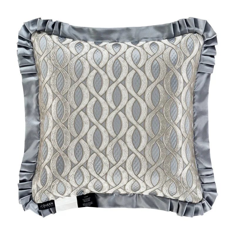 Barocco 20" Square Embellished Decorative Throw Pillow