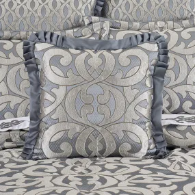 Barocco 20" Square Embellished Decorative Throw Pillow