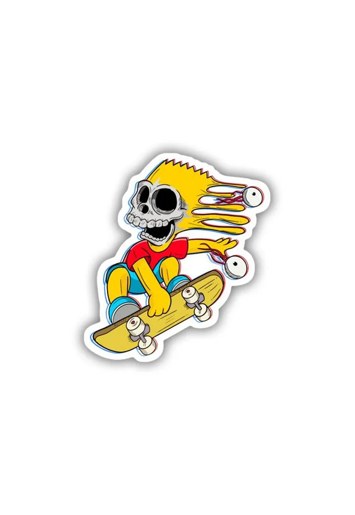 Bart Simpson Skating Sticker