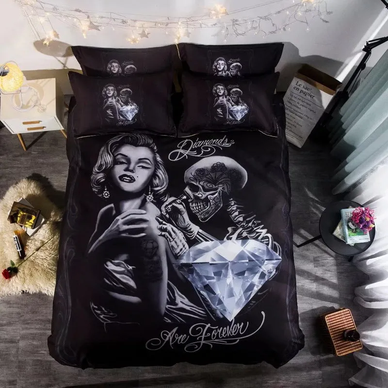 Bedding Set Skull Head Foreign Trade 3D Three Or Four Sets