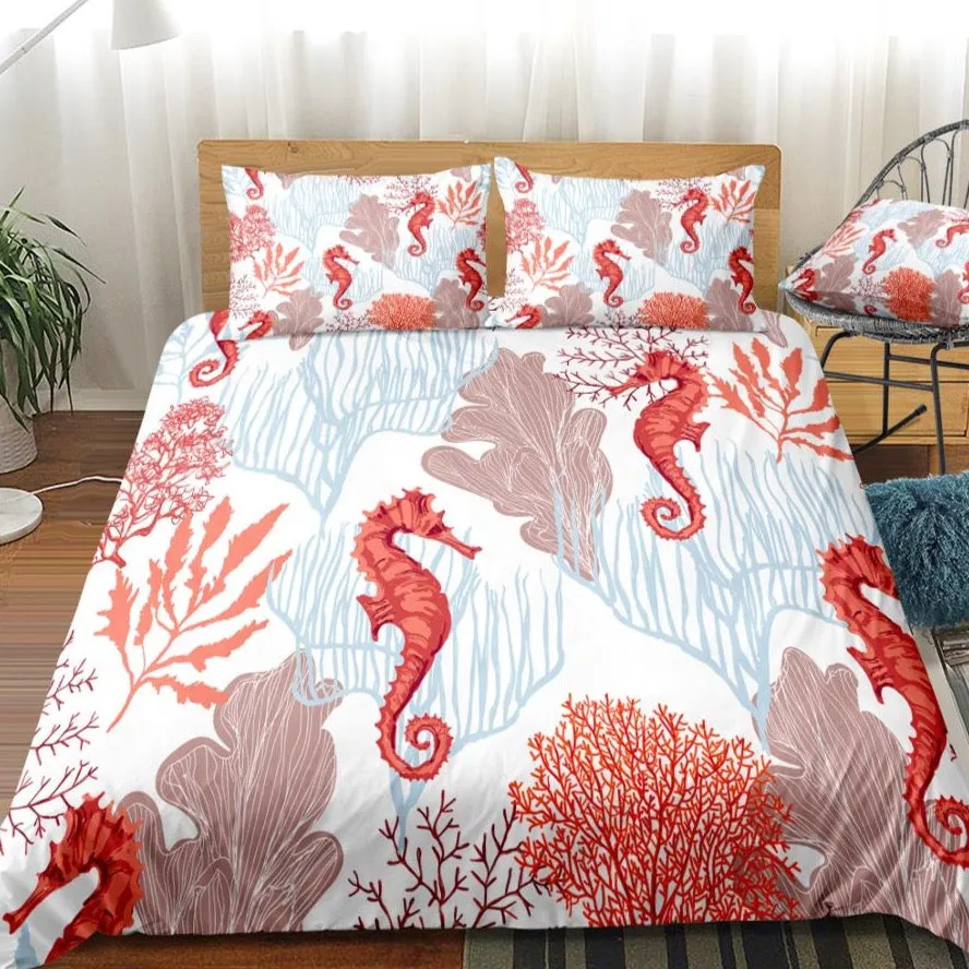 Bedding Sheet: Seahorse & Corals