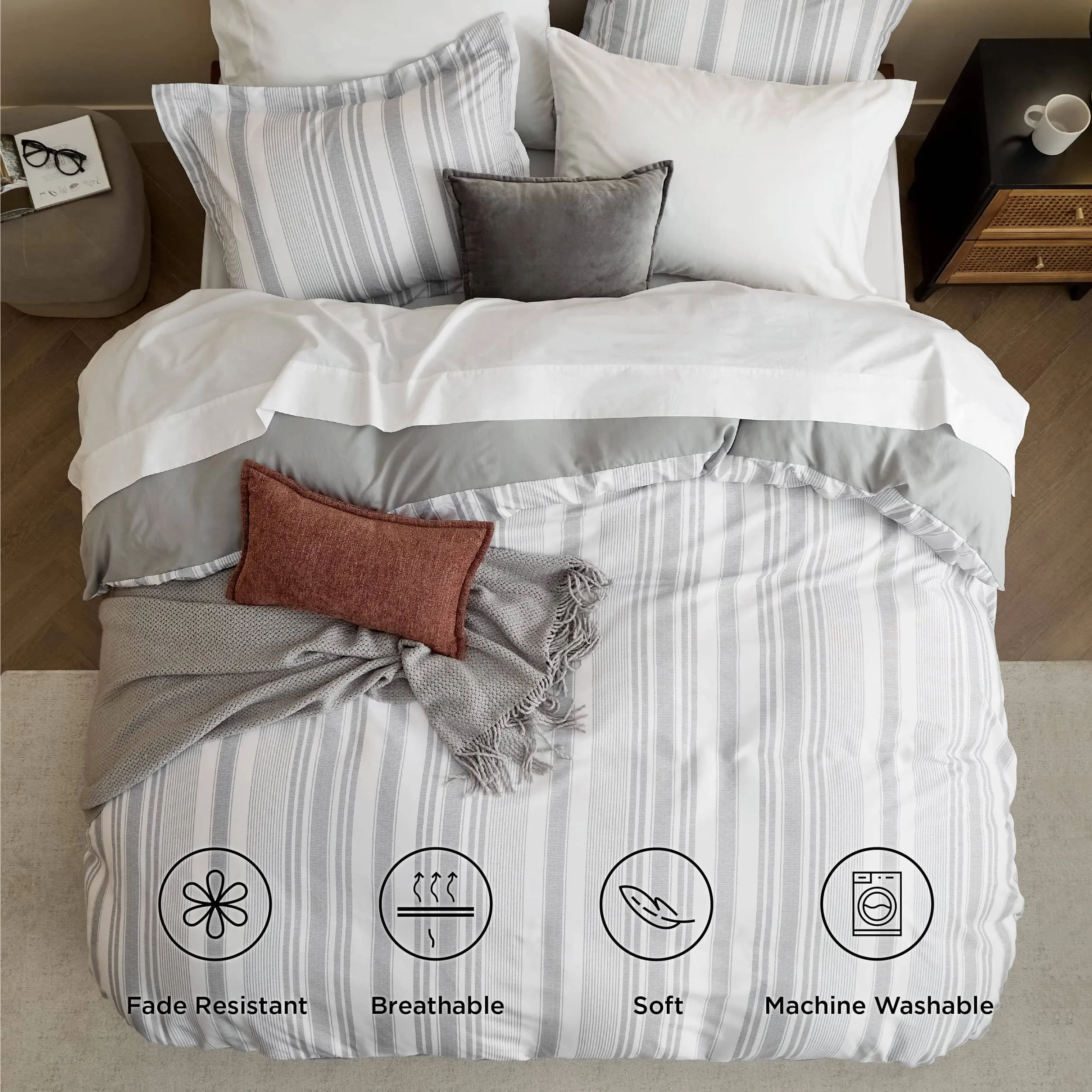 Bedsure Microfiber Duvet Cover Set Twin