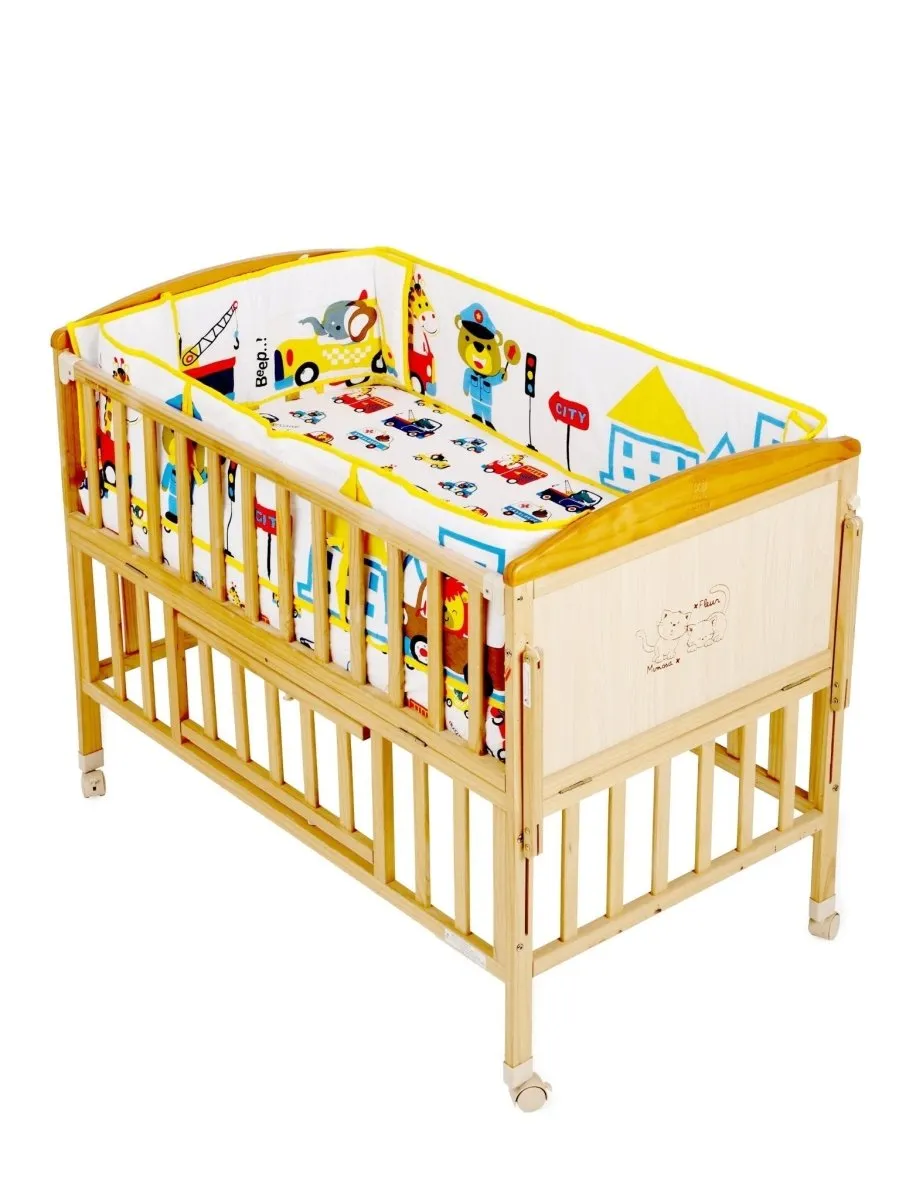 Beep Beep -  4 Section Crib Rails Protector Bumper Set