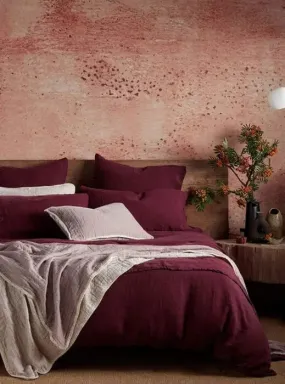 Beetroot 100% Linen Bed Linen