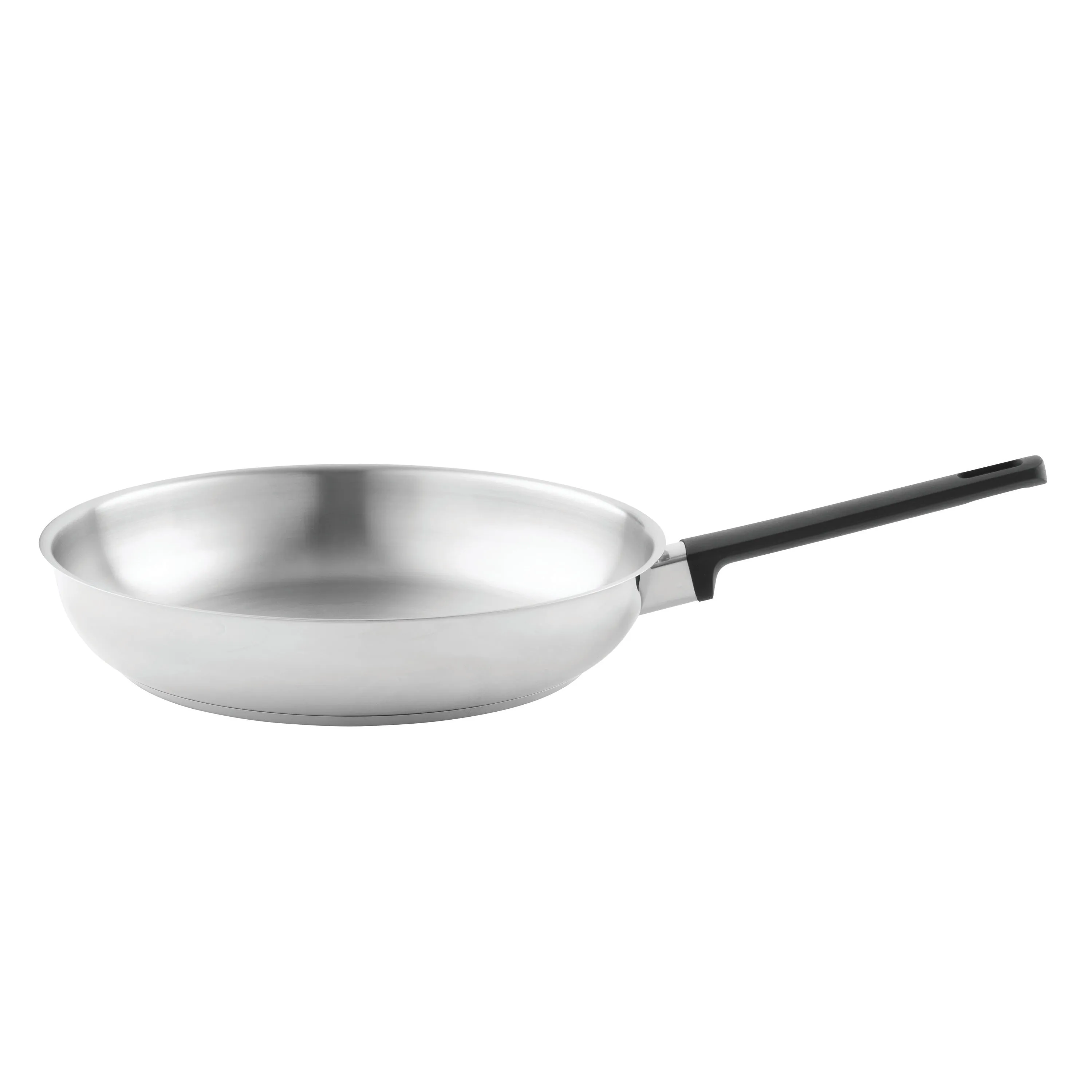 BergHOFF GEM 3Pc Downdraft 18/10 Stainless Steel Fry Pan Set, Black Handles