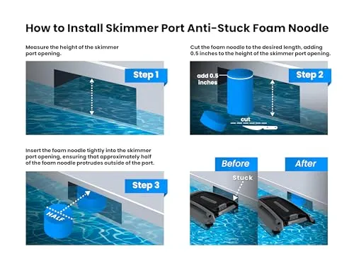 Betta SE Solar-Powered Robotic Automatic Pool Skimmer Cleaner with 30  Hour Cleaning Battery, Pool Skimmer Anti-Stuck Foam Noodle, and Re-Engineered Twin SCT Motors (Blue)