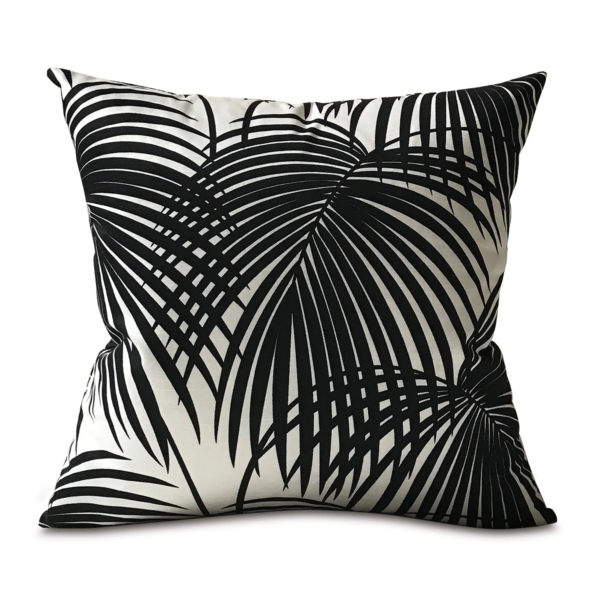 Black & White Palm Throw Pillow Cover 18x18