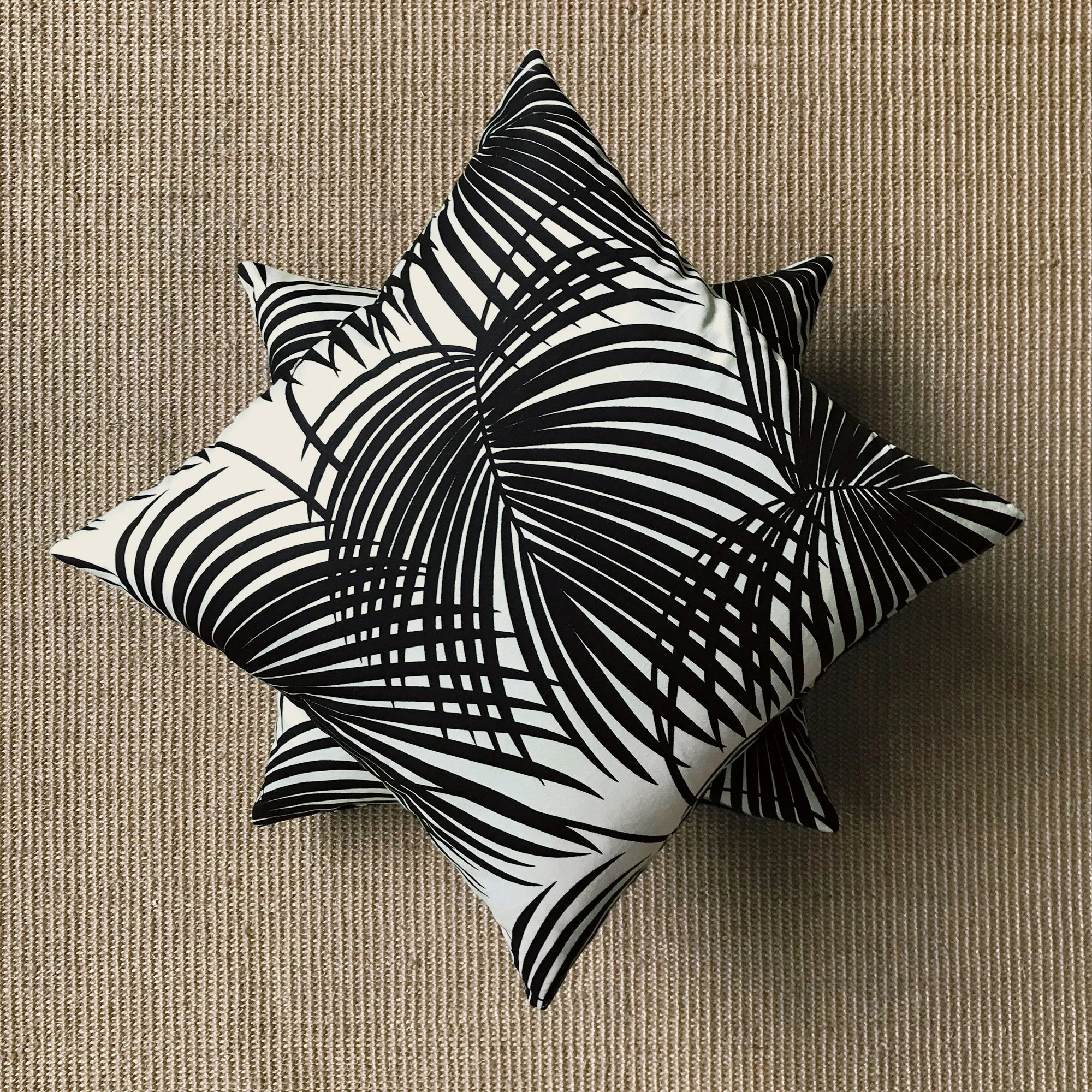 Black & White Palm Throw Pillow Cover 18x18