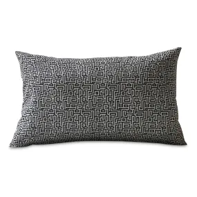 Black & White Retro Lumbar Pillow Cover 13x22