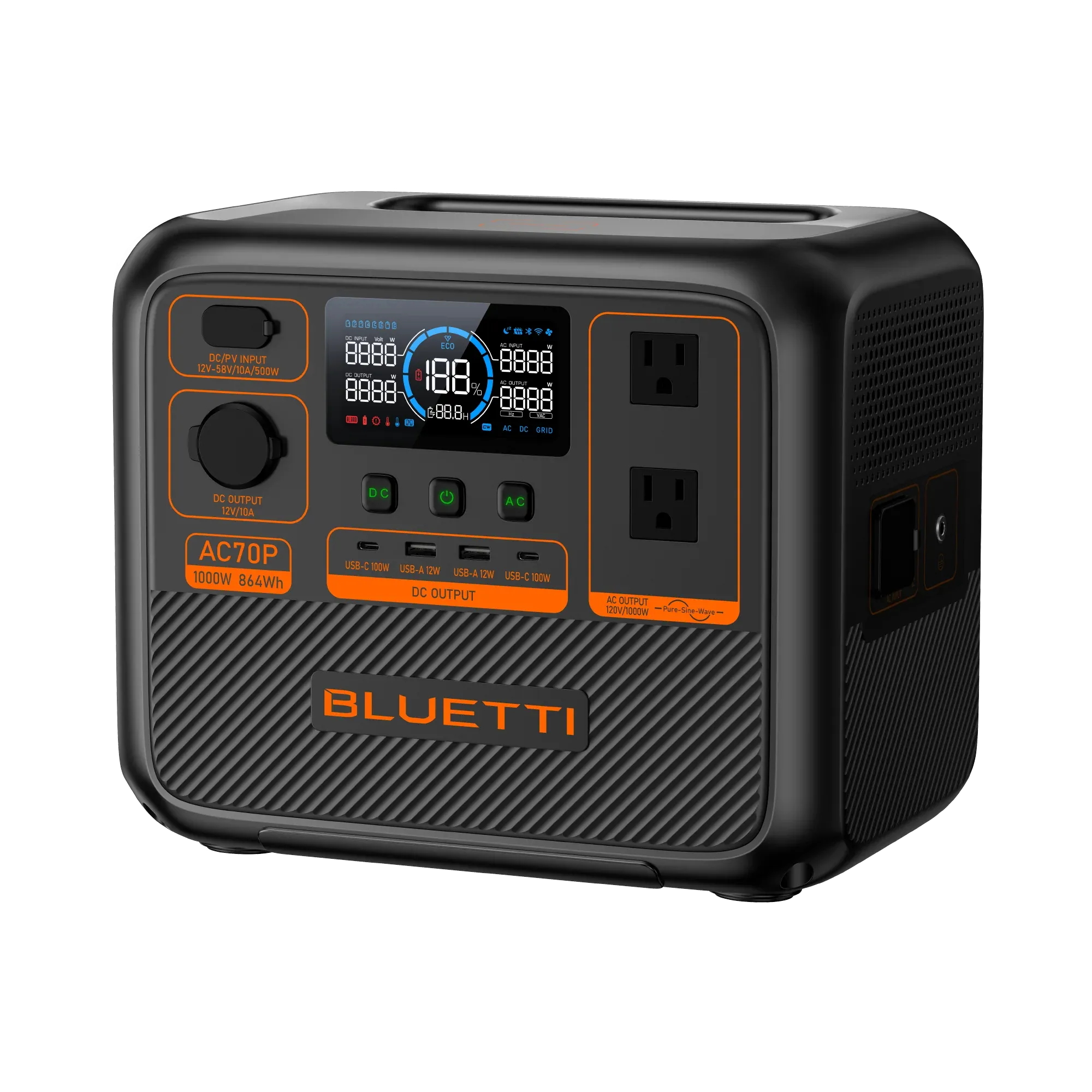 BLUETTI AC70P Portable Power Station | 1000W 864Wh