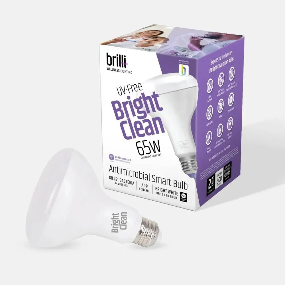 Brilli Wellness BR30 65W E26 Lighting Bright Clean Antimicrobial Smart LED