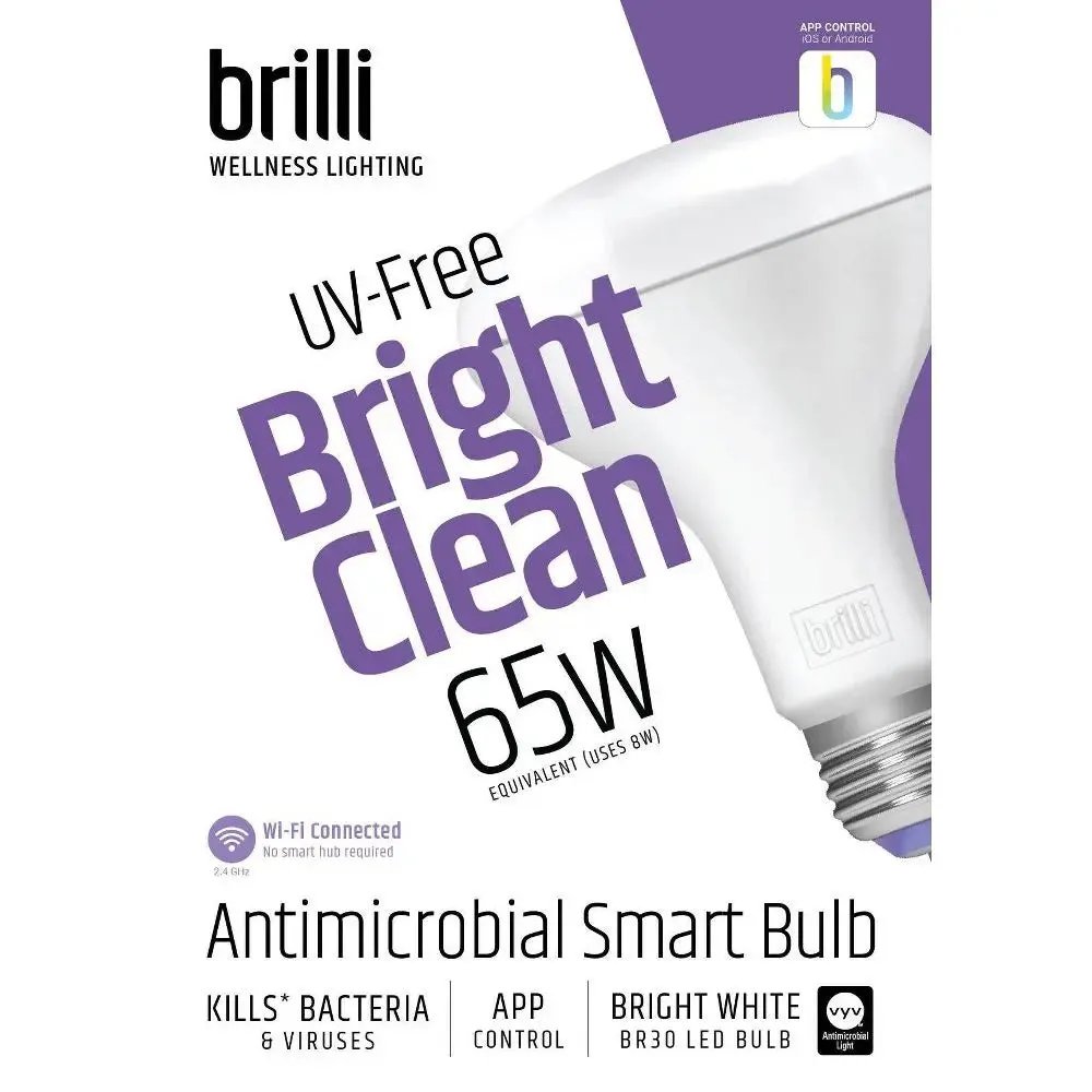 Brilli Wellness BR30 65W E26 Lighting Bright Clean Antimicrobial Smart LED