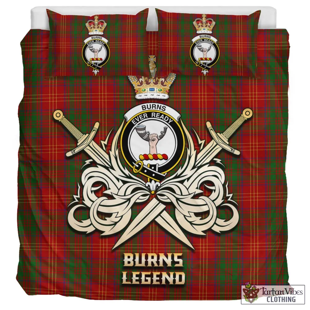 Burns Tartan Bedding Set with Clan Crest and the Golden Sword of Courageous Legacy