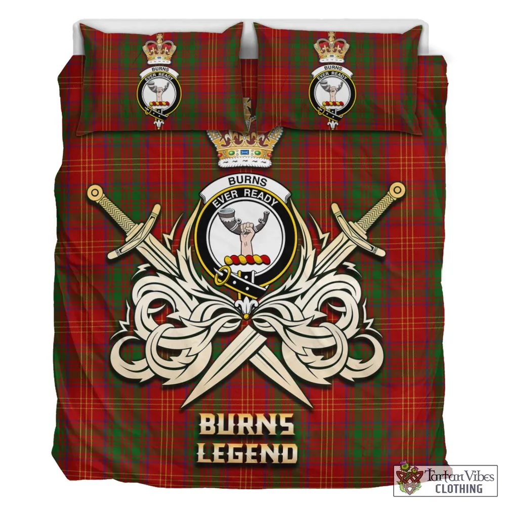 Burns Tartan Bedding Set with Clan Crest and the Golden Sword of Courageous Legacy