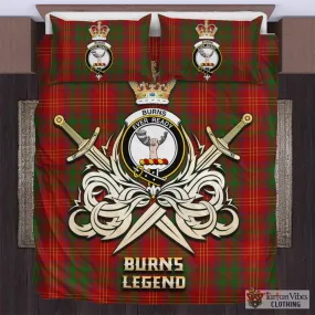 Burns Tartan Bedding Set with Clan Crest and the Golden Sword of Courageous Legacy