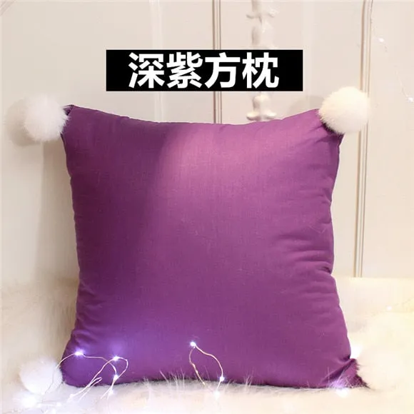 Candy Purple 100% Cotton Luxury Model Room Decor Pillows