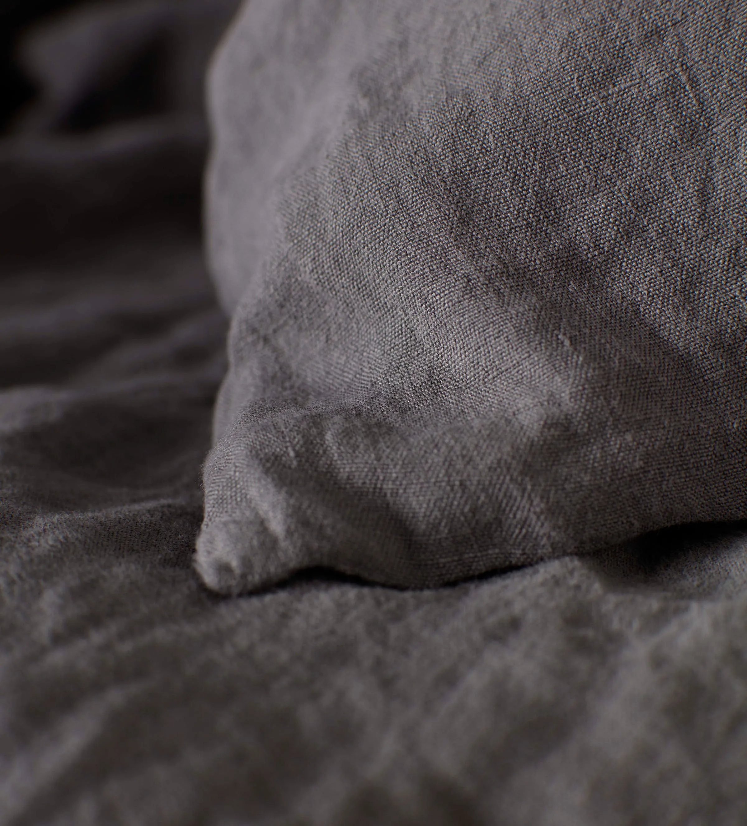 Charcoal 100% Linen Duvet Cover