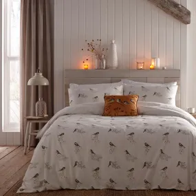 Chickadee's Duvet Cover Set by Dreams & Drapes Lodge in Natural