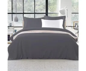 Classic Quilt Cover Set - Charcoal