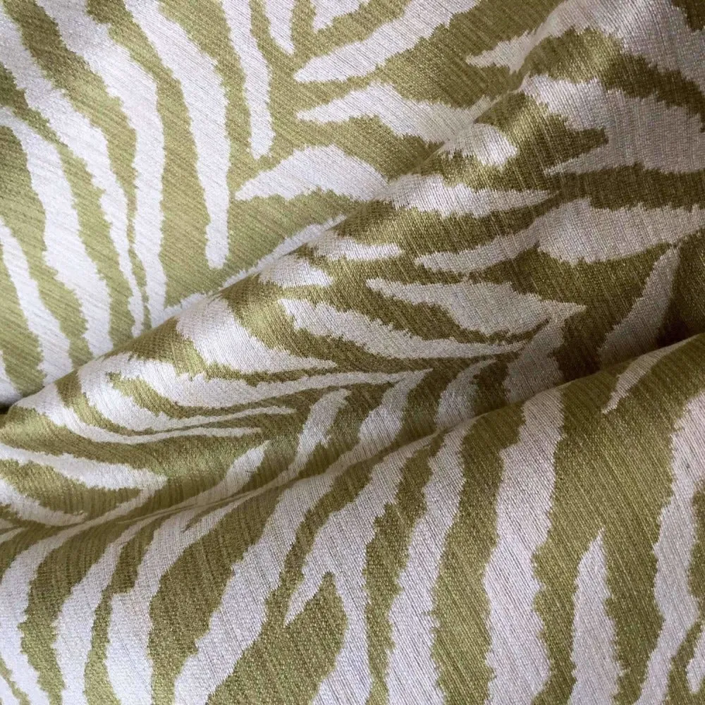 (CLEARANCE) Kravet 32081.3 Faux Tiger Animal Stripe Green Ivory Pillow Cover