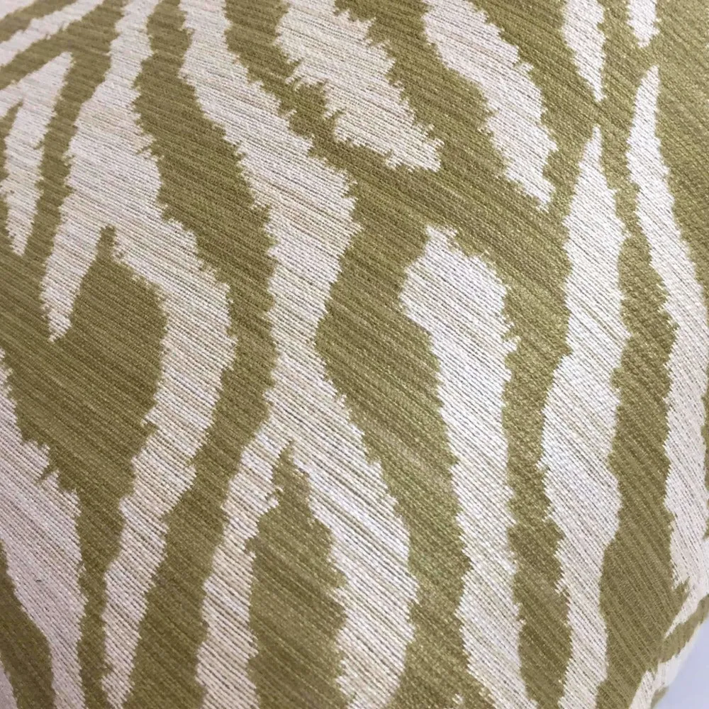 (CLEARANCE) Kravet 32081.3 Faux Tiger Animal Stripe Green Ivory Pillow Cover