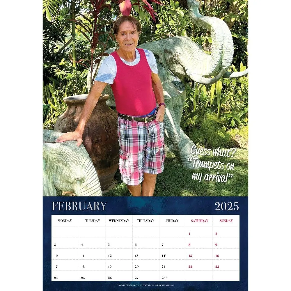 Cliff Richard A3 Calendar 2025 - Official Licensed Merchandise