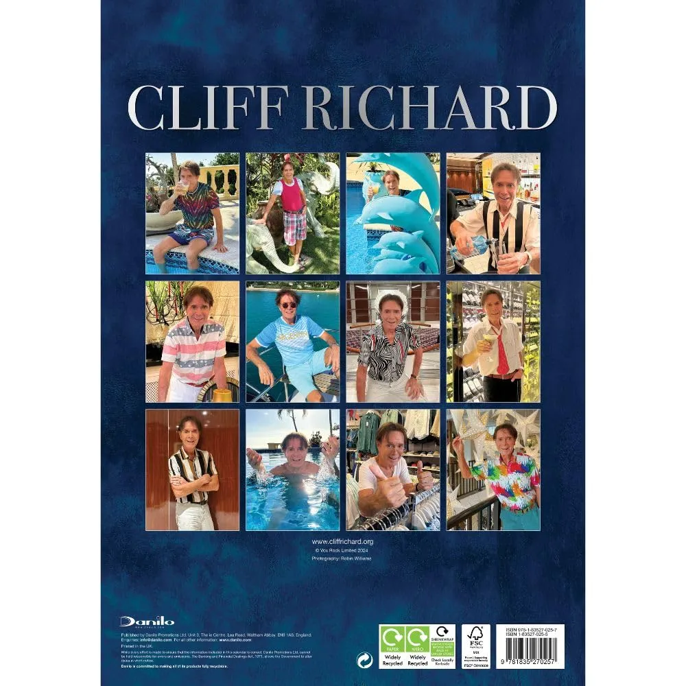 Cliff Richard A3 Calendar 2025 - Official Licensed Merchandise