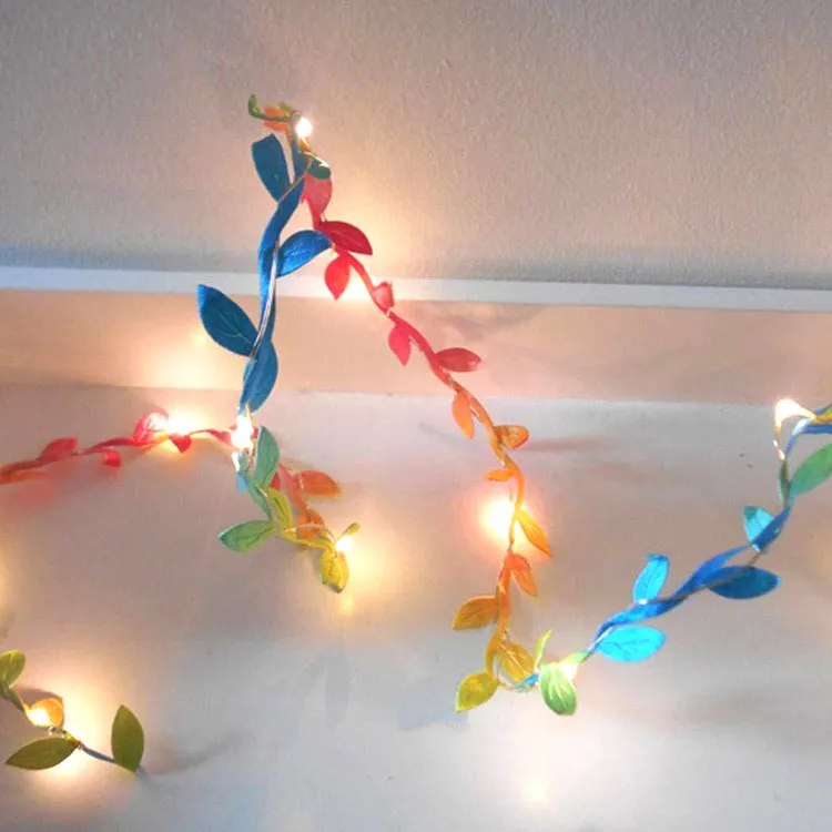 Colour Leaf String Lights | 2m Battery