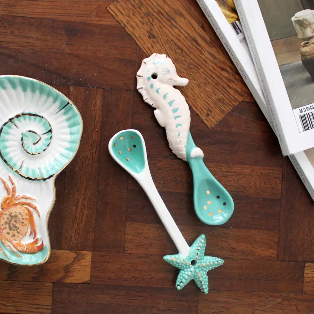 Coral Seahorse and Starfish Spoon Set-house of disaster