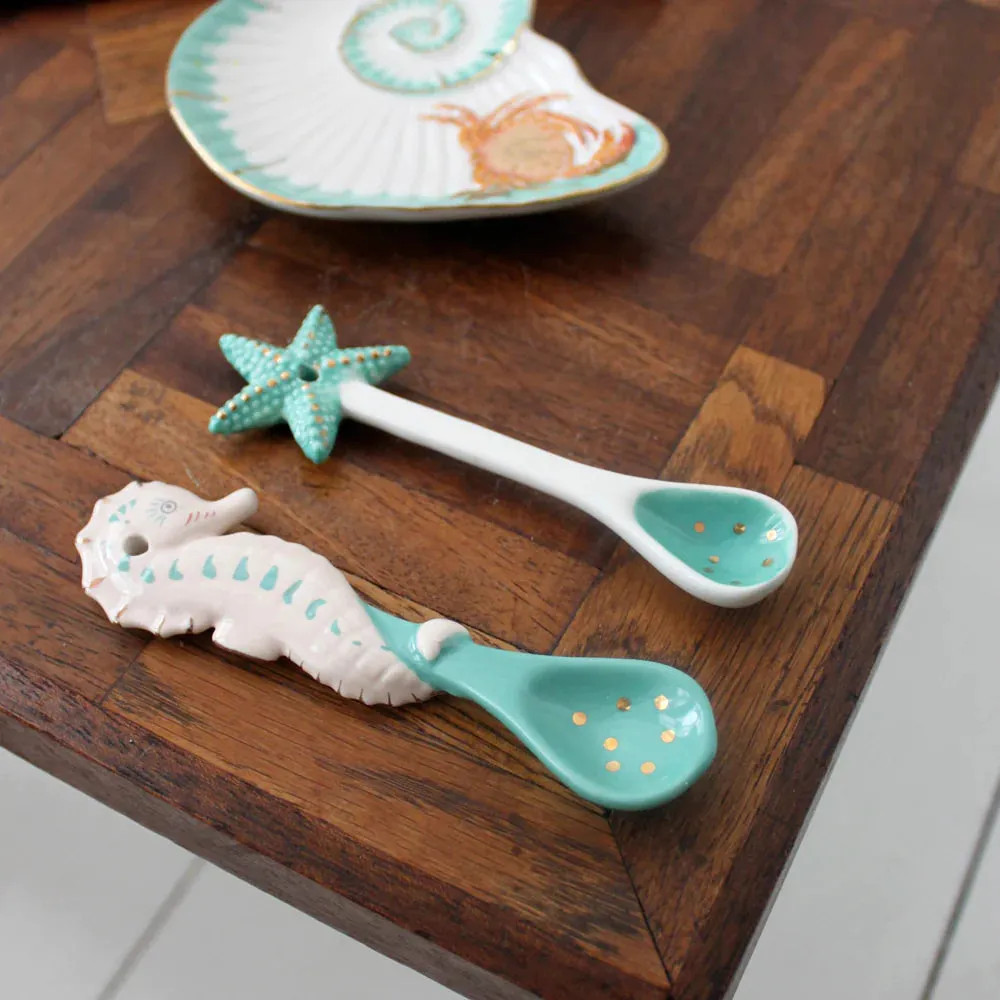 Coral Seahorse and Starfish Spoon Set-house of disaster