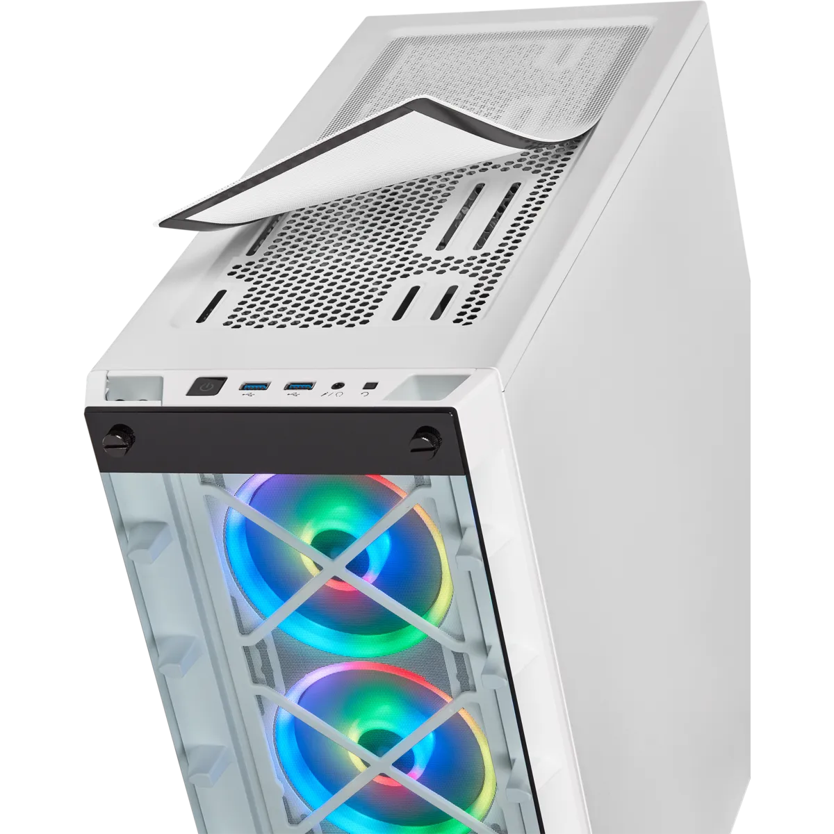 CORSAIR ICUE 465X TG WHITE MID-TOWER ATX CABINET