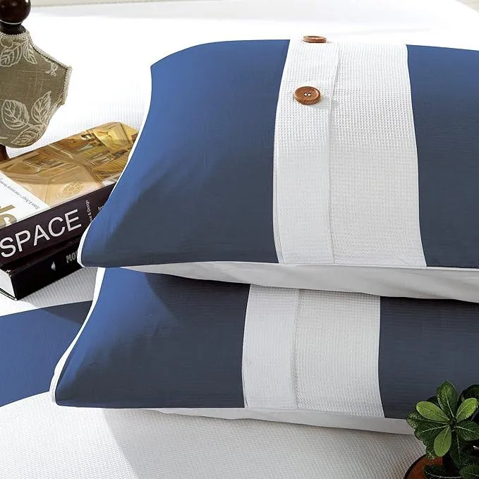 Cotton 3-Piece Nautical Stripe Duvet Cover Set