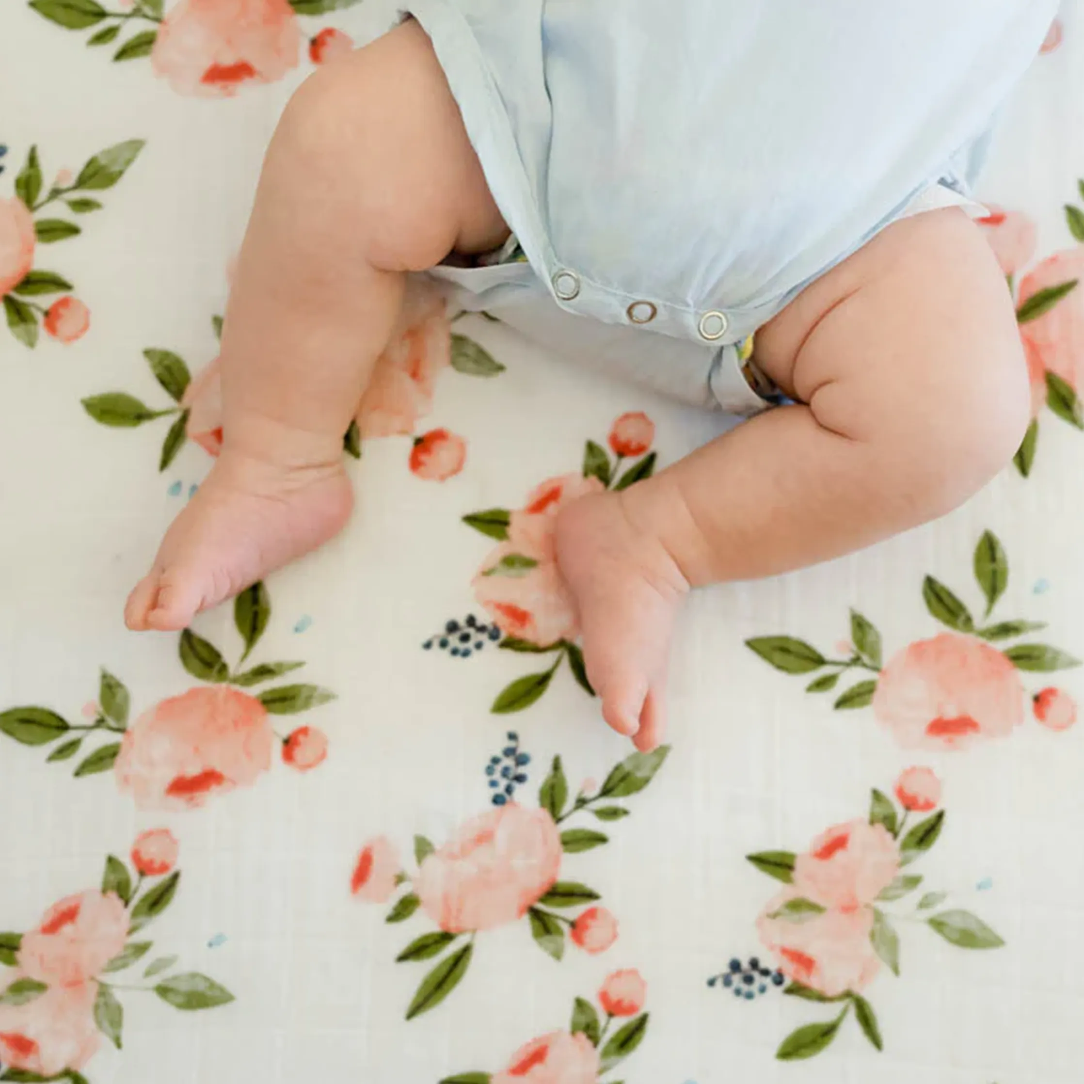 Cotton Muslin Crib Sheet - Watercolor Roses