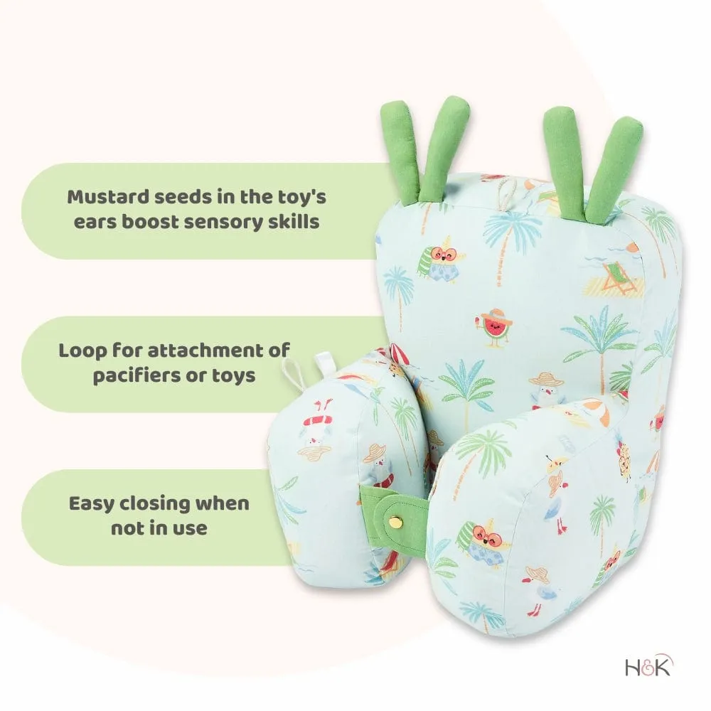 Cotton Pram Pillow cum Baby Seat , Sunny Citrus Splash