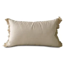 Cream Blush Gingham Lumbar Pillow Cover 13x22